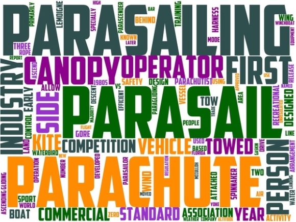 Parasailing Wordart Skinny Tumbler