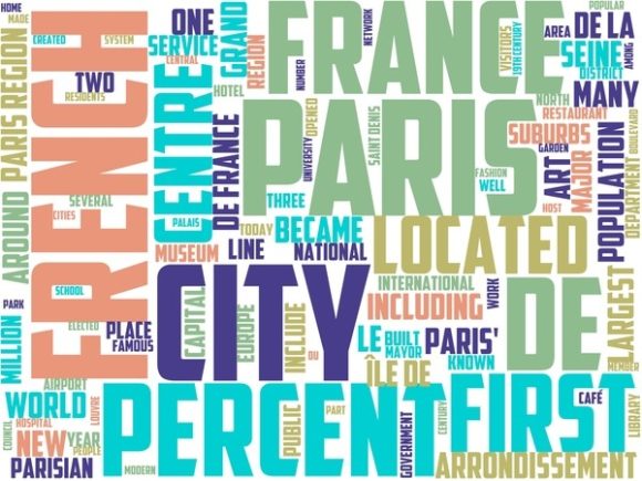 Paris Wordart Skinny Tumbler